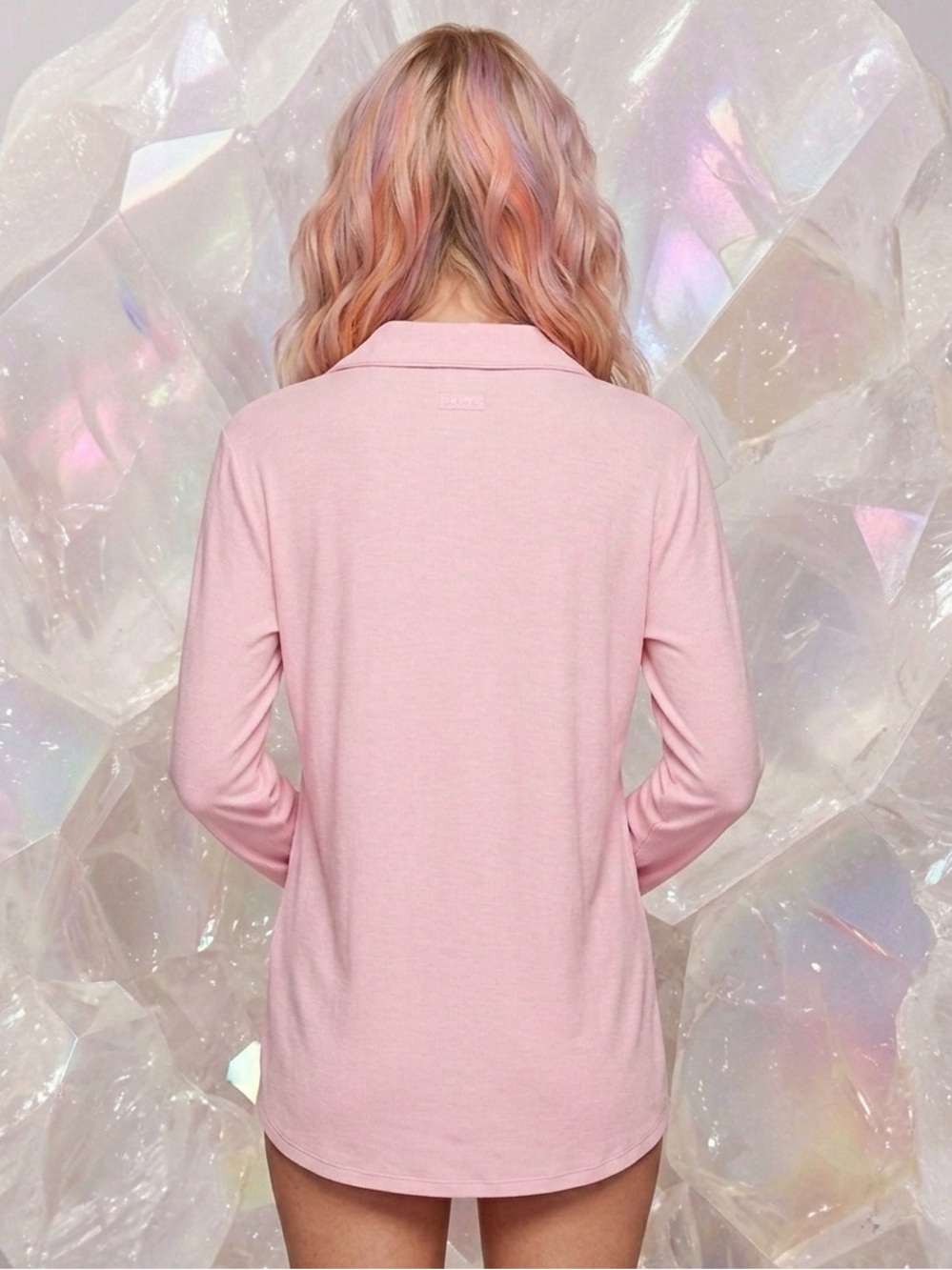 SKIMS Ultra Soft Pink Sleep Shirt | Size Large | NWT Pink Button-Down Lounge Top - Picture 3 of 6